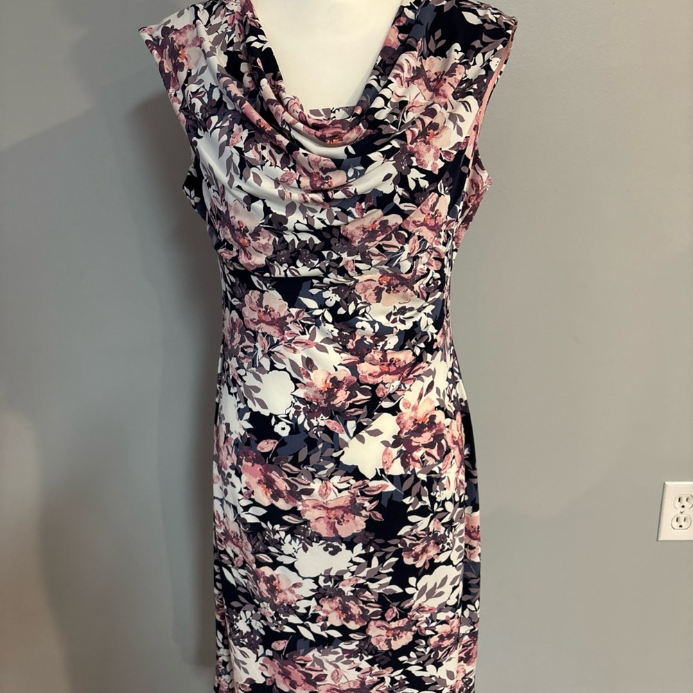 Connected Apparel Women's Floral Sleeveless Petite Dress Pull On Size 12 P